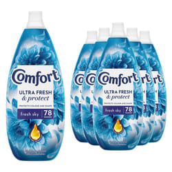 Comfort Ultra Fresh Fabric Conditioner Fresh Sky, 78W 1.17L, 6 Pack