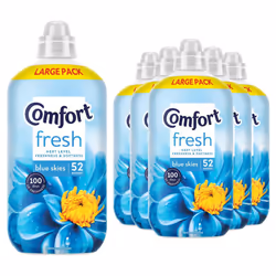 Comfort Fresh Blue Skies Liquid Fabric Conditioner 52W 1.56L, 6 Pack
