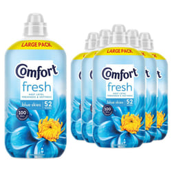 Comfort Fresh Blue Skies Liquid Fabric Conditioner 52W 1.56L, 6 Pack