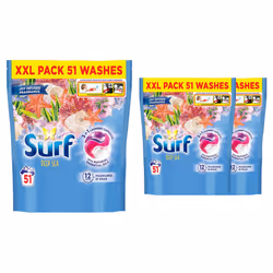 Surf 3 in 1 Laundry Washing Detergent Capsules Deep Sea, 153 W