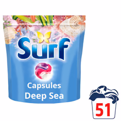Surf 3 in 1 Laundry Washing Detergent Capsules Deep Sea, 153 W