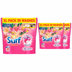 Surf 3 in 1 Laundry Washing Detergent Capsules Tropical Lily, 117