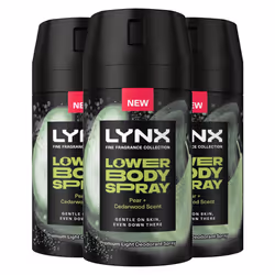 Lynx Lower Body Spray Pear + Cedarwood 72Hrs of Freshness 100ml, 3 Pack