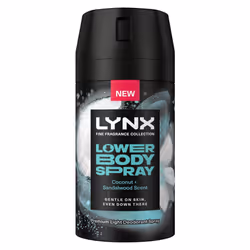 Lynx Lower Body Spray Coconut + Sandalwood 72Hrs of Freshness 100ml, 6 Pack