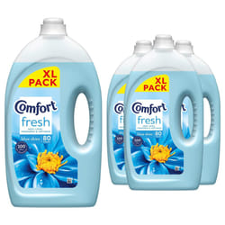 Comfort Fresh Blue Skies Liquid Fabric Conditioner, 80 W 2.4L, 4 Pack