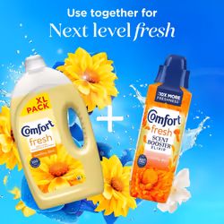 Comfort Fresh Sunshiny Days Liquid Fabric Conditioner, 80W 2.4L, 4 Pk