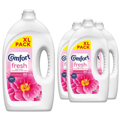 Comfort Fresh Spring Blossom Liquid Fabric Conditioner, 80W 2.4L, 4Pk