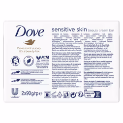 Dove Moisturising Beauty Cream Bar, 2x90g - Buy 4 - Sensitive