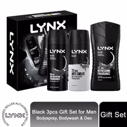 Lynx Black Bath & Body Trio Gift Set for Him - Buy 1