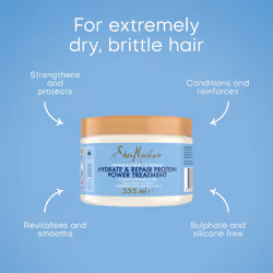 SheaMoisture Manuka Honey & Yoghurt Hydrate & Repair Protein Power Hair Mask Treatment sulphate & silicone free for extremely dry, brittle curly hair
