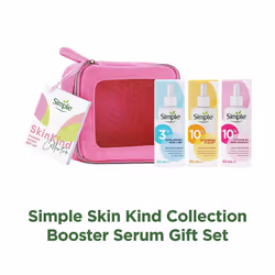 Skin Kind Booster Serum Gift Set with a small travel beauty bag skin care products for her 3 piece