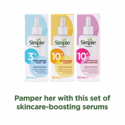 Skin Kind Booster Serum Gift Set with a small travel beauty bag skin care products for her 3 piece