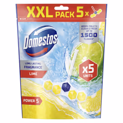 Power 5 Lime Toilet Rim Blocks toilet freshener with a long-lasting fragrance clean and freshen for up to 300 flushes 5x 50 g