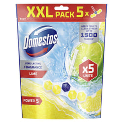 Power 5 Lime Toilet Rim Blocks toilet freshener with a long-lasting fragrance clean and freshen for up to 300 flushes 5x 50 g