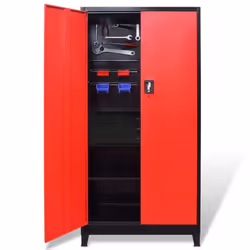 vidaXL Tool Cabinet with Tool Chest Steel Red and Black Tool Storage Organiser - Additional view 4