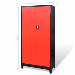 vidaXL Tool Cabinet with Tool Chest Steel Red and Black Tool Storage Organiser - Additional view 7