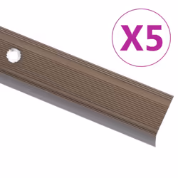 ) vidaXL 5x Stair Nosings L Aluminium Multi Sizes Multi Colours Multi Models - brown, 100 cm (5 pcs