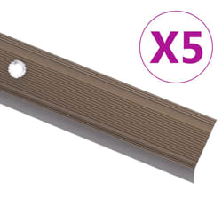) vidaXL 5x Stair Nosings L Aluminium Multi Sizes Multi Colours Multi Models - brown, 100 cm (5 pcs