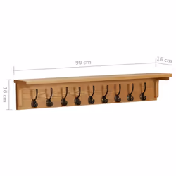 vidaXL Solid Oak Wood Coat Rack Entryway Furniture Home Wooden Cloth Hanger - Additional view 6