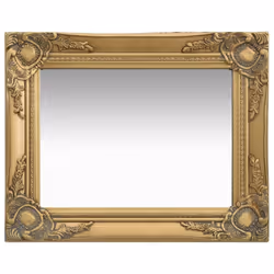 vidaXL Wall Mirror Baroque Style 50x40 cm Gold Hanging Mirror Bathroom Mirror