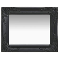 vidaXL Wall Mirror Baroque Style 50x40 cm Black Hanging Mirror Bathroom Mirror