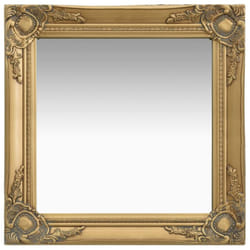 vidaXL Wall Mirror Baroque Style 50x50 cm Gold Hanging Mirror Bathroom Mirror