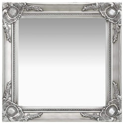 vidaXL Wall Mirror Baroque Style 50x50 cm Silver Hanging Mirror Antique Mirror