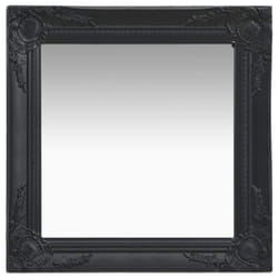 vidaXL Wall Mirror Baroque Style 50x50 cm Black Hanging Mirror Bathroom Mirror