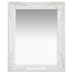 vidaXL Wall Mirror Baroque Style 50x60 cm White Hanging Mirror Bathroom Mirror