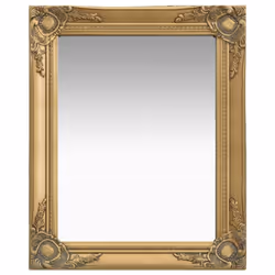 vidaXL Wall Mirror Baroque Style 50x60 cm Gold Hanging Mirror Bathroom Mirror