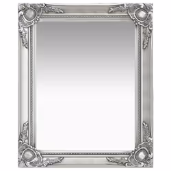 vidaXL Wall Mirror Baroque Style 50x60 cm Silver Hanging Mirror Antique Mirror