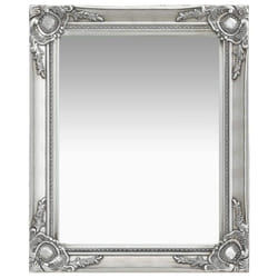 vidaXL Wall Mirror Baroque Style 50x60 cm Silver Hanging Mirror Antique Mirror