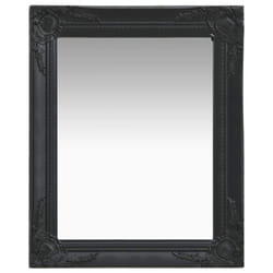 vidaXL Wall Mirror Baroque Style 50x60 cm Black Hanging Mirror Bathroom Mirror