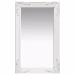 vidaXL Wall Mirror Baroque Style 50x80 cm White Hanging Mirror Bathroom Mirror