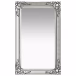 vidaXL Wall Mirror Baroque Style 50x80 cm Silver Hanging Mirror Antique Mirror