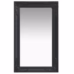 vidaXL Wall Mirror Baroque Style 50x80 cm Black Hanging Mirror Bathroom Mirror