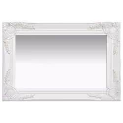 vidaXL Wall Mirror Baroque Style 60x40 cm White Hanging Mirror Antique Mirror