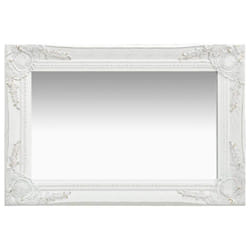 vidaXL Wall Mirror Baroque Style 60x40 cm White Hanging Mirror Antique Mirror