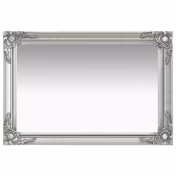 vidaXL Wall Mirror Baroque Style 60x40 cm Silver Hanging Mirror Antique Mirror