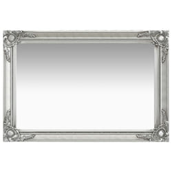 vidaXL Wall Mirror Baroque Style 60x40 cm Silver Hanging Mirror Antique Mirror