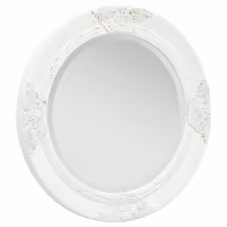vidaXL Wall Mirror Baroque Style 50 cm White Hanging Mirror Antique Mirror