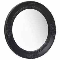 vidaXL Wall Mirror Baroque Style 50 cm Black Hanging Mirror Antique Mirror