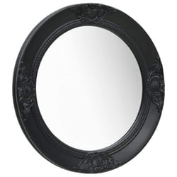vidaXL Wall Mirror Baroque Style 50 cm Black Hanging Mirror Antique Mirror