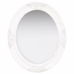 vidaXL Wall Mirror Baroque Style 50x60 cm White Hanging Mirror Bathroom Mirror