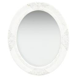 vidaXL Wall Mirror Baroque Style 50x60 cm White Hanging Mirror Bathroom Mirror