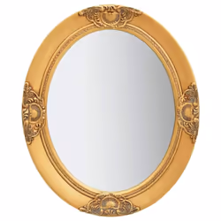 vidaXL Wall Mirror Baroque Style 50x60 cm Gold Hanging Mirror Bathroom Mirror