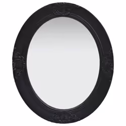 vidaXL Wall Mirror Baroque Style 50x60 cm Black Hanging Mirror Bathroom Mirror