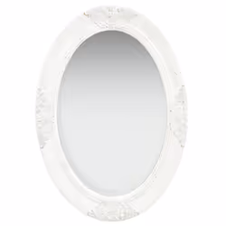 vidaXL Wall Mirror Baroque Style 50x70 cm White Hanging Bathroom Decoration