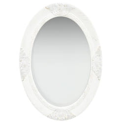 vidaXL Wall Mirror Baroque Style 50x70 cm White Hanging Bathroom Decoration