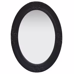 vidaXL Wall Mirror Baroque Style 50x70 cm Black Hanging Makeup Bathroom Decor